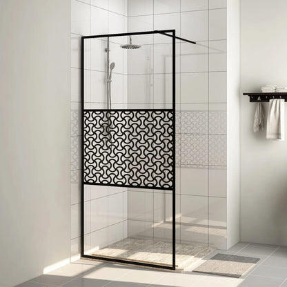 Walk-in Shower Wall with Clear ESG Glass 80x195 cm Black