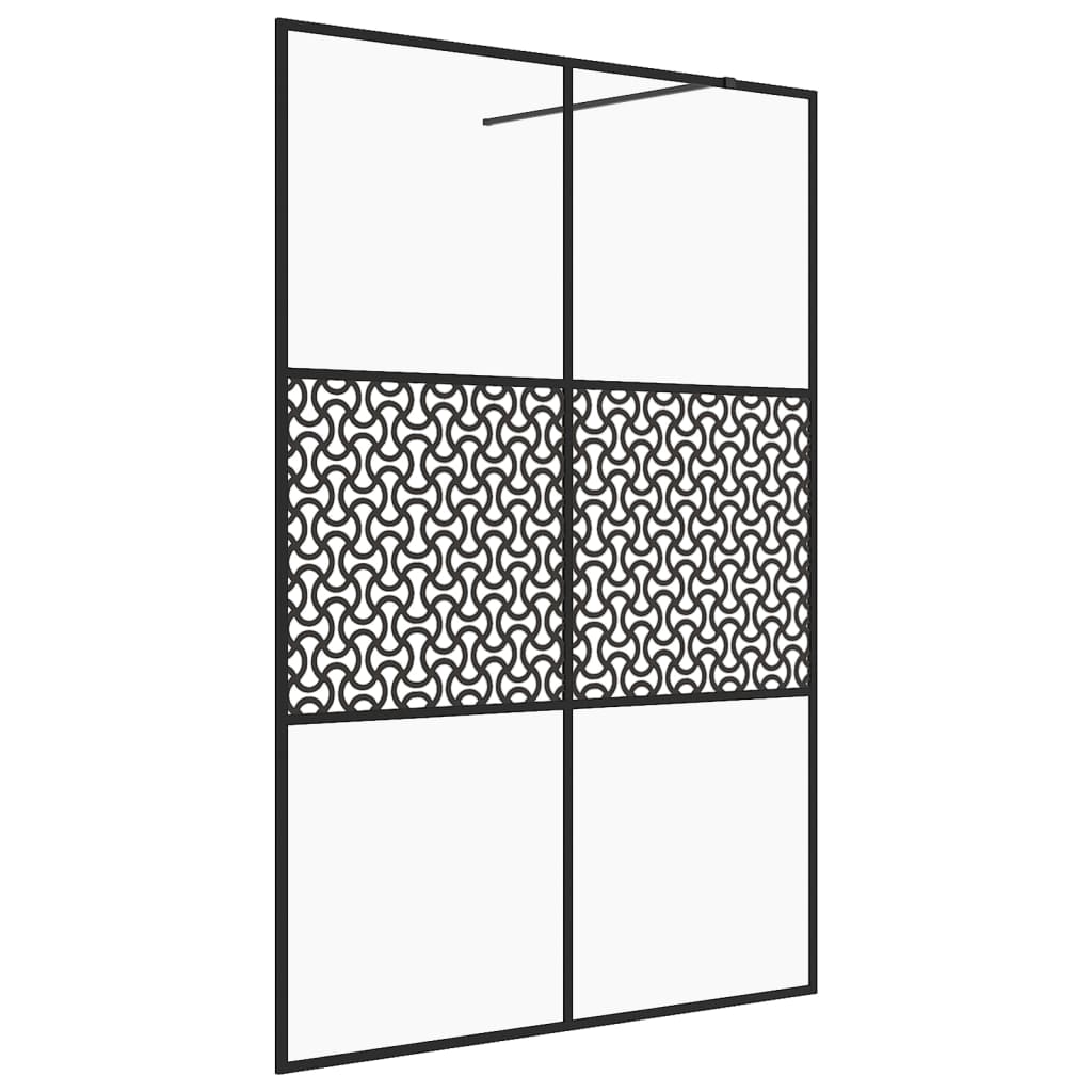 Walk-in Shower Wall with Clear ESG Glass 140x195 cm Black