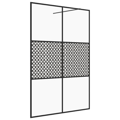 Walk-in Shower Wall with Clear ESG Glass 140x195 cm Black