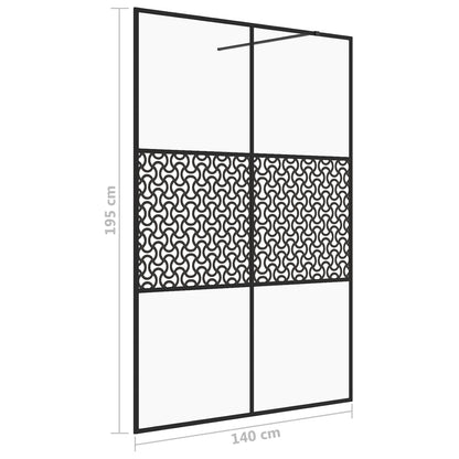 Walk-in Shower Wall with Clear ESG Glass 140x195 cm Black