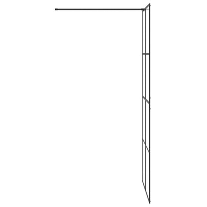 Walk-in Shower Wall with Clear ESG Glass 90x195 cm Black