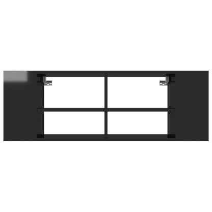 Wall-Mounted TV Cabinet High Gloss Black 102x35x35 cm Engineered Wood