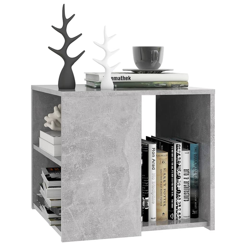 Side Table Concrete Grey 50x50x45 cm Engineered Wood