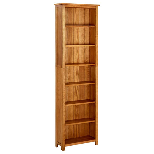 7-Tier Bookcase 60x22x200 cm Solid Oak Wood