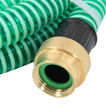 Suction Hose with Brass Connectors Green 1.1" 20 m PVC