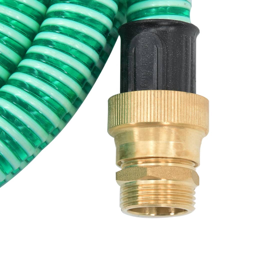 Suction Hose with Brass Connectors Green 1.1" 20 m PVC