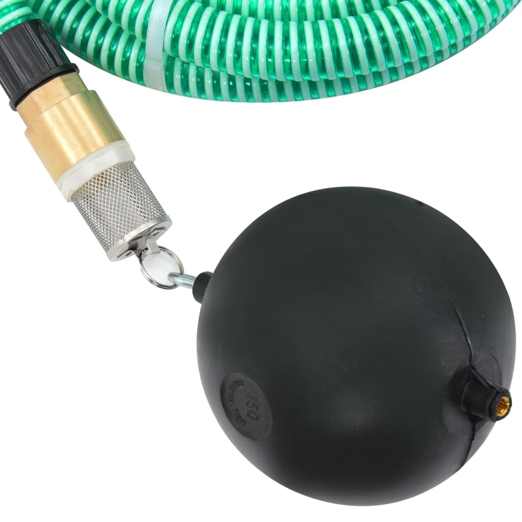 Suction Hose with Brass Connectors Green 1.1" 20 m PVC