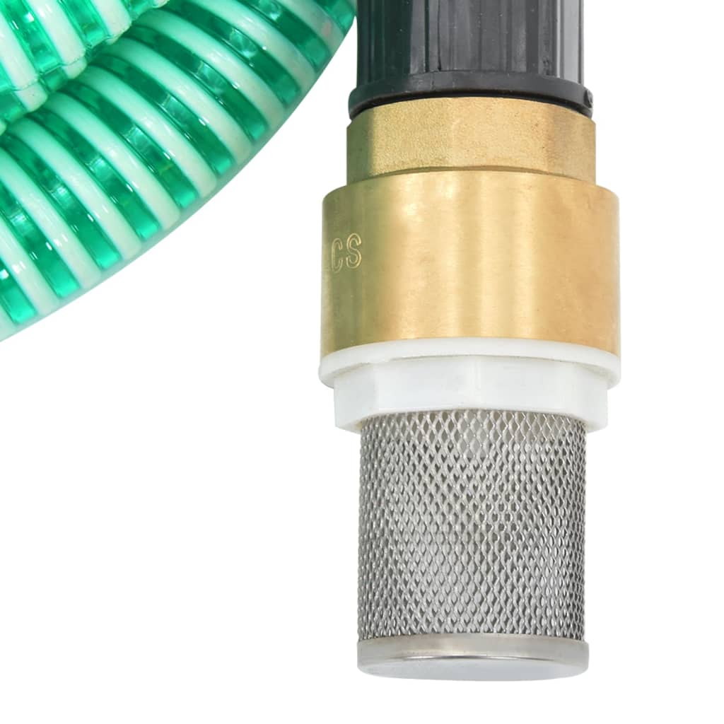 Suction Hose with Brass Connectors Green 1.1" 25 m PVC