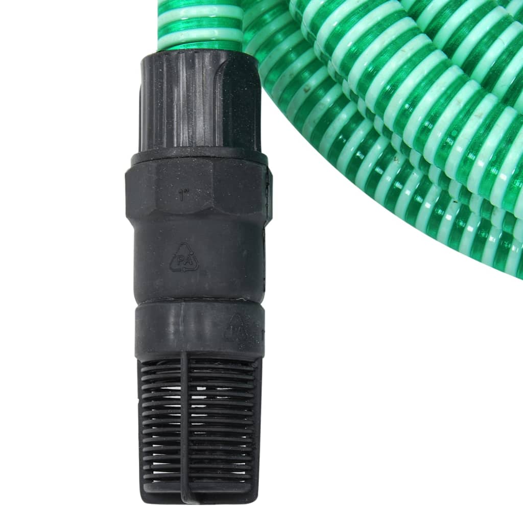 Suction Hose with PVC Connectors Green 1" 7 m PVC