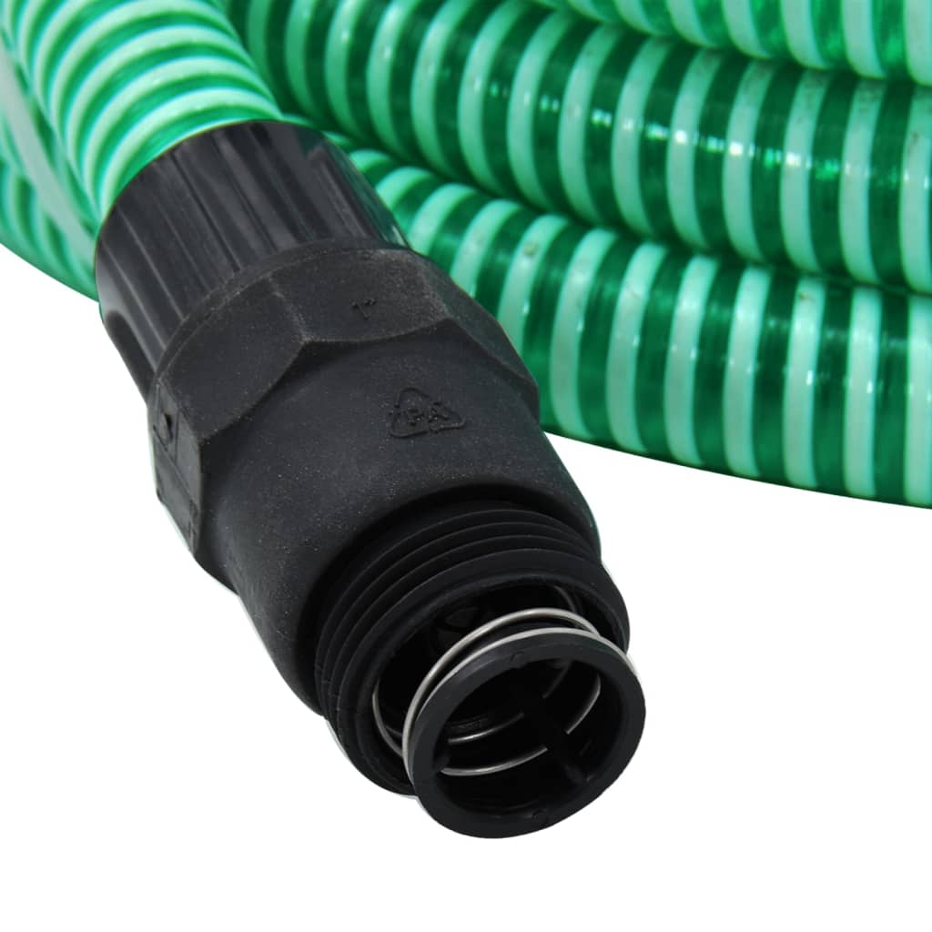 Suction Hose with PVC Connectors Green 1" 7 m PVC