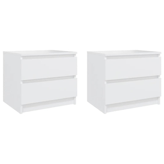 Bed Cabinets 2 pcs White 50x39x43.5 cm Engineered Wood