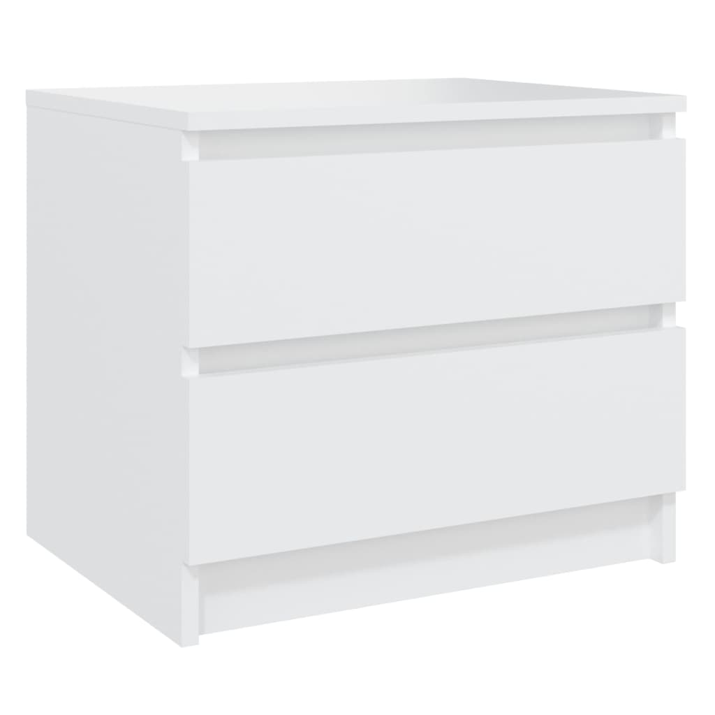 Bed Cabinets 2 pcs White 50x39x43.5 cm Engineered Wood