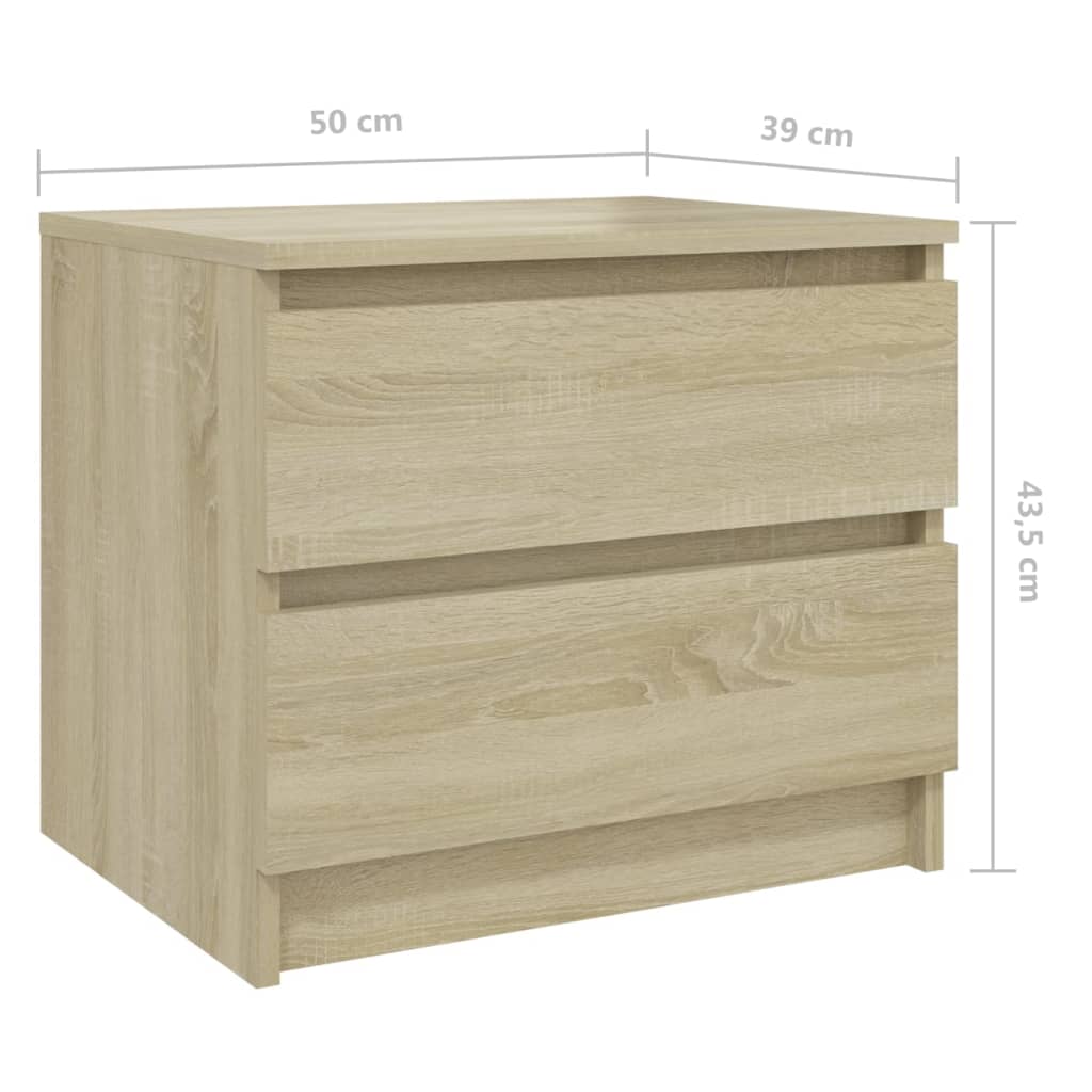 Bed Cabinet Sonoma Oak 50x39x43.5 cm Engineered Wood