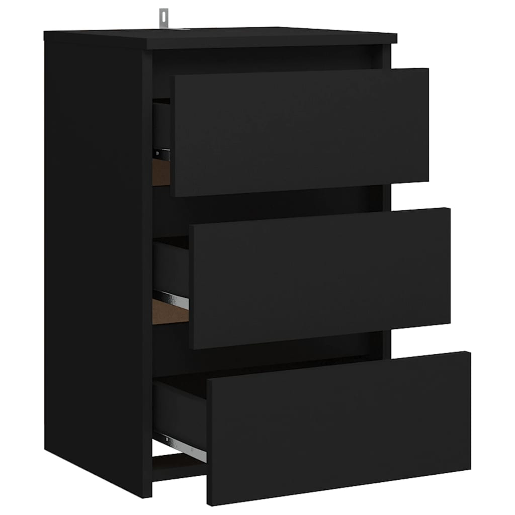 Bed Cabinets 2 pcs Black 40x35x62.5 cm Engineered Wood