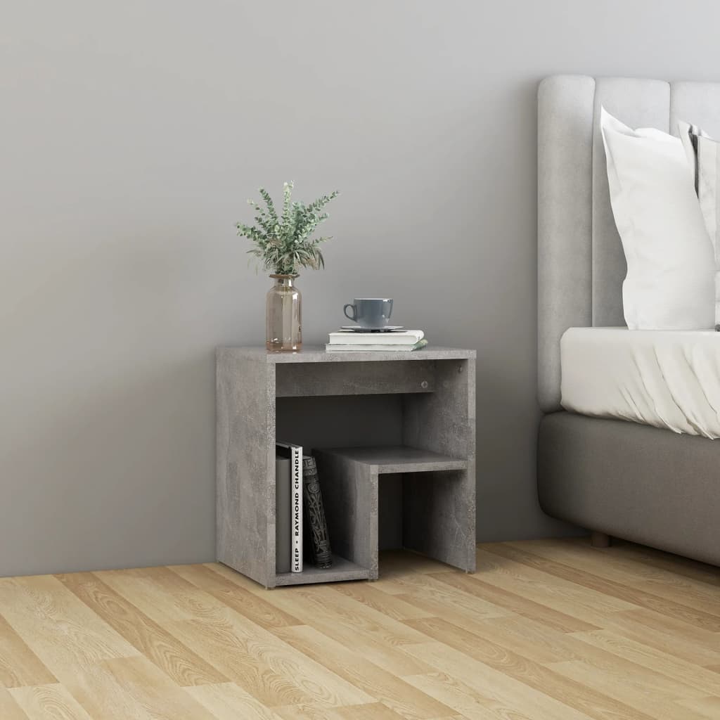 Bed Cabinets 2 pcs Concrete Grey 40x30x40 cm Engineered Wood