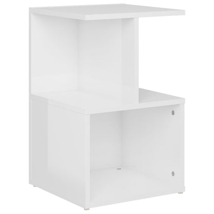 Bedside Cabinet High Gloss White 35x35x55 cm Engineered Wood