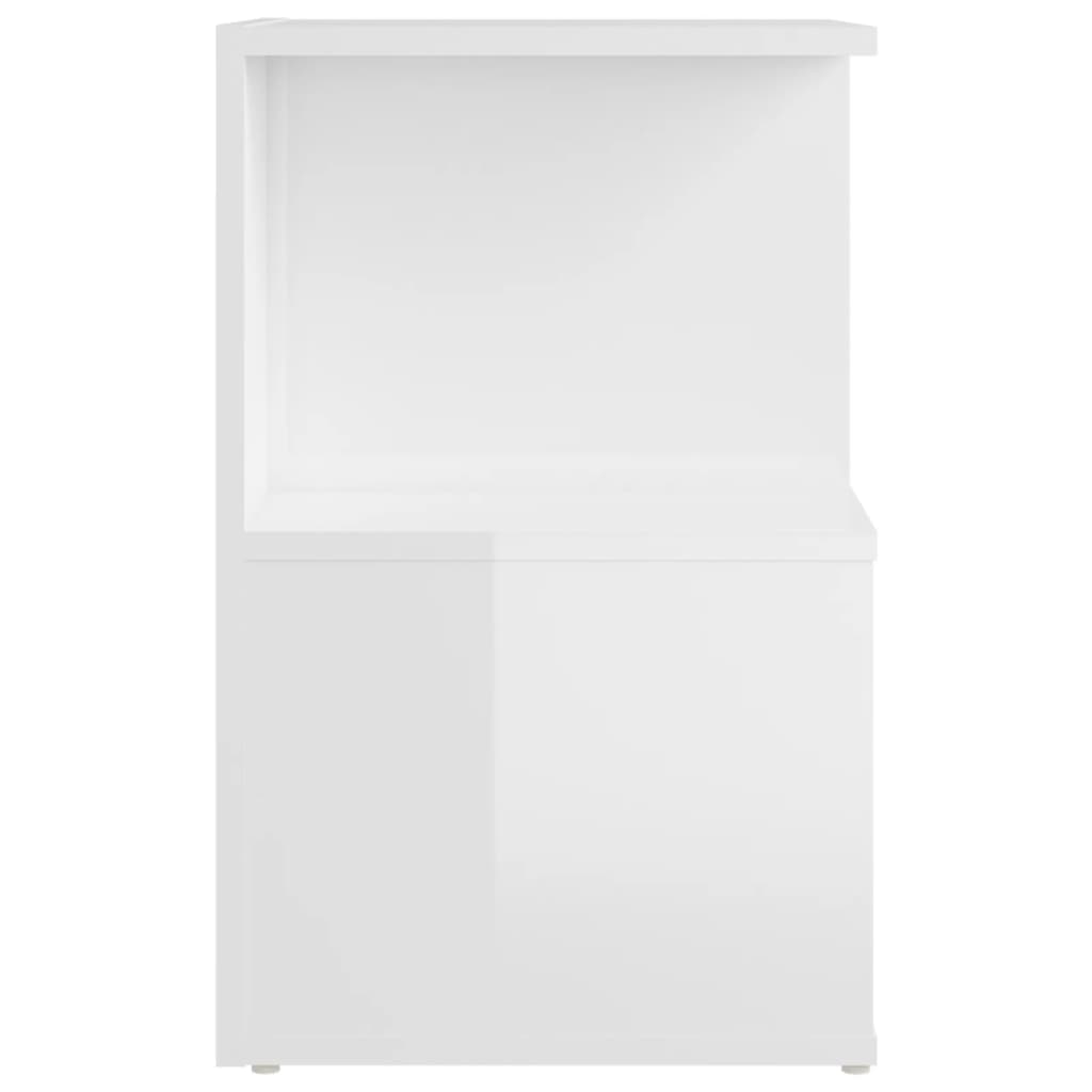 Bedside Cabinet High Gloss White 35x35x55 cm Engineered Wood