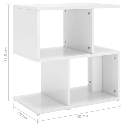 Bedside Cabinets 2 pcs High Gloss White 50x30x51.5 cm Engineered Wood