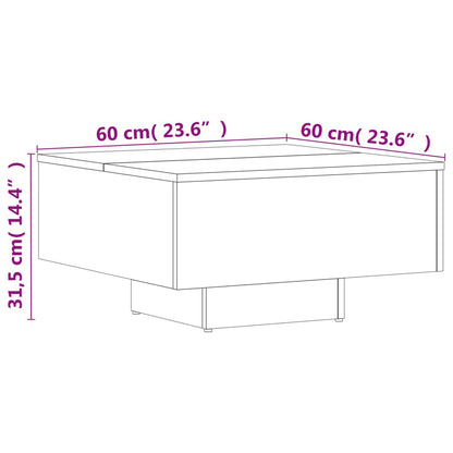 Coffee Table Black 60x60x31.5 cm Engineered Wood