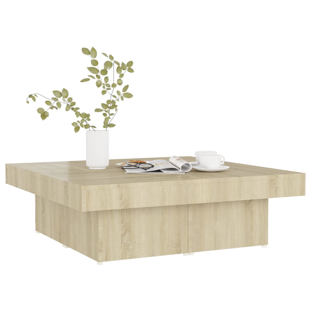 Coffee Table Sonoma Oak 90x90x28 cm Engineered Wood