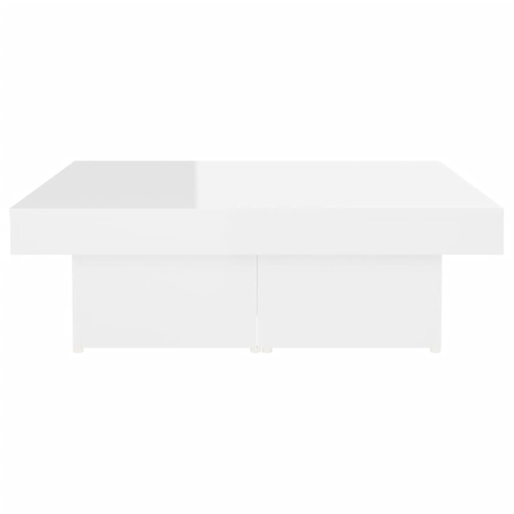 Coffee Table High Gloss White 90x90x28 cm Engineered Wood