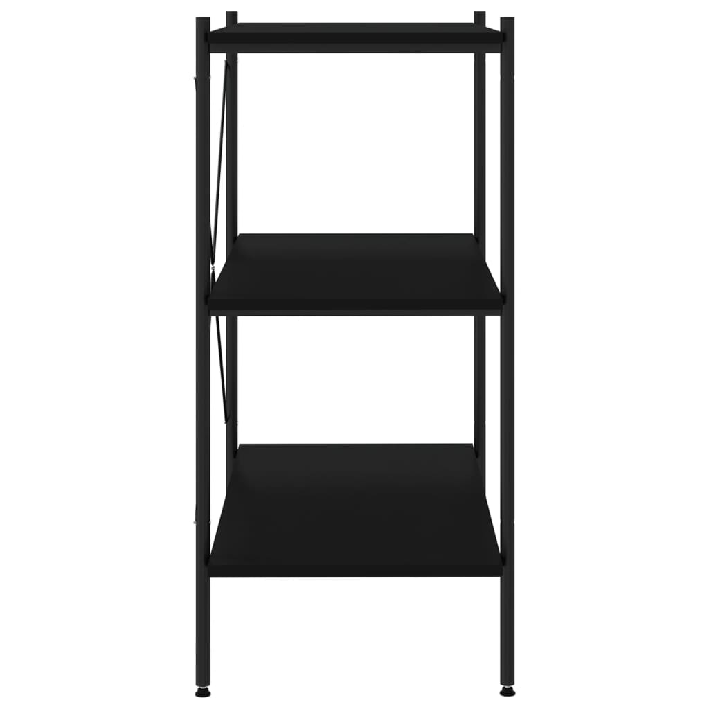 3-Tier Shelving Unit Black 80x40x92 cm