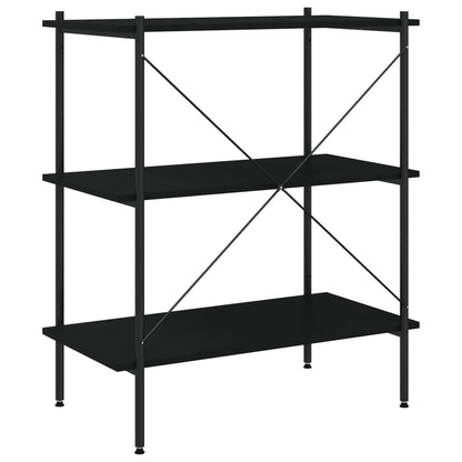 3-Tier Shelving Unit Black 80x40x92 cm