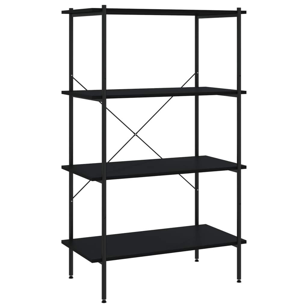 4-Tier Shelving Unit Black 80x40x130 cm