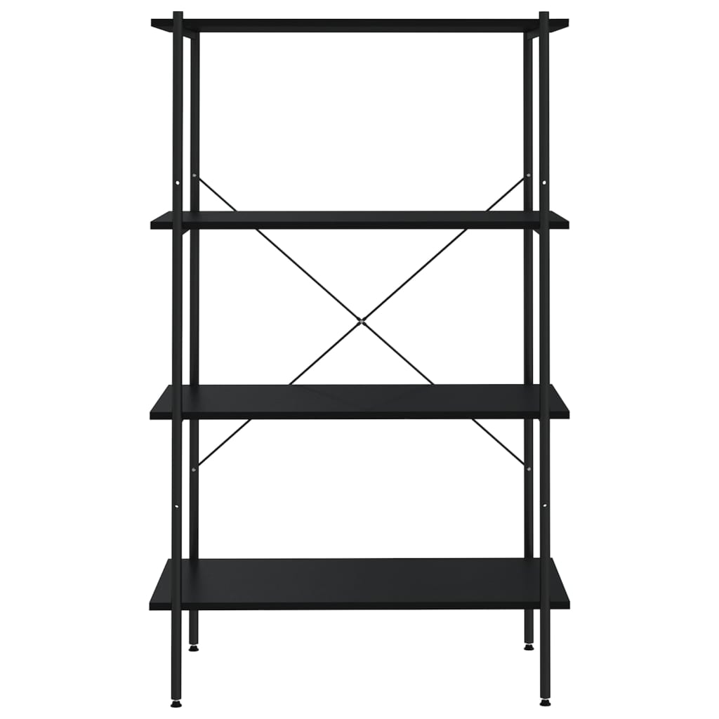 4-Tier Shelving Unit Black 80x40x130 cm