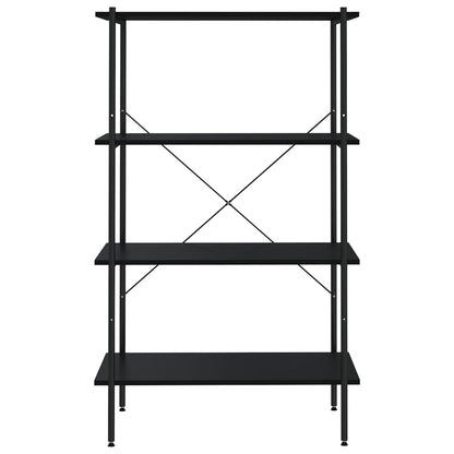 4-Tier Shelving Unit Black 80x40x130 cm