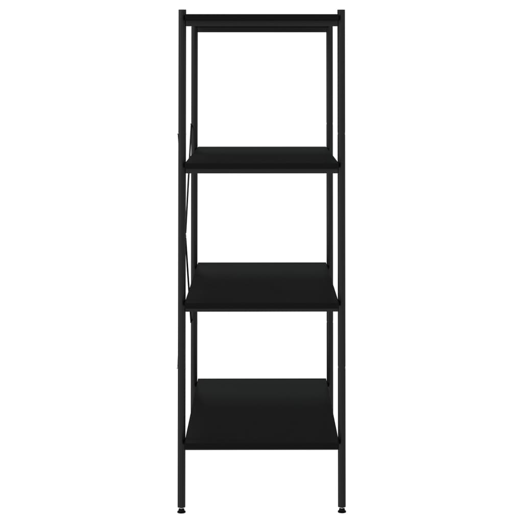 4-Tier Shelving Unit Black 80x40x130 cm