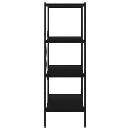 4-Tier Shelving Unit Black 80x40x130 cm