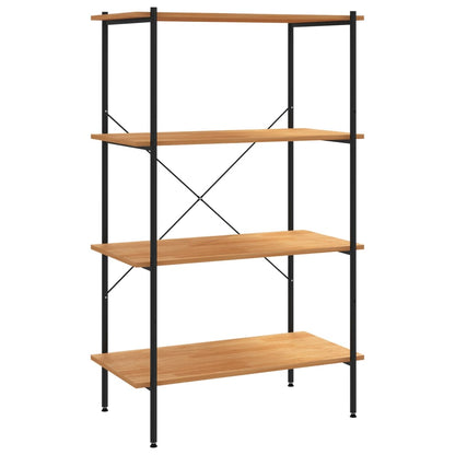 4-Tier Shelving Unit Black and Oak 80x40x130 cm