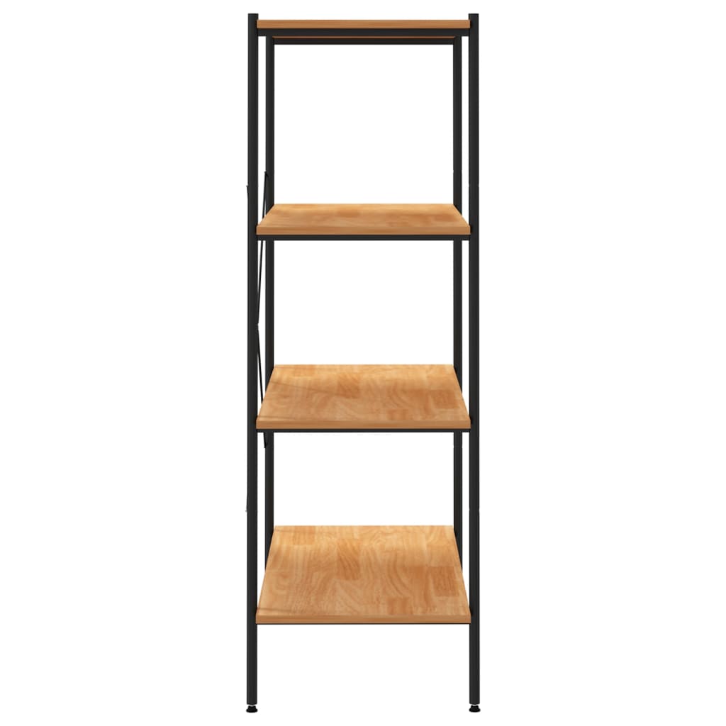 4-Tier Shelving Unit Black and Oak 80x40x130 cm