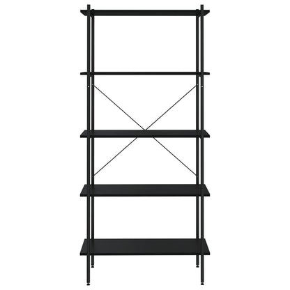 5-Tier Shelving Unit Black 80x40x163 cm