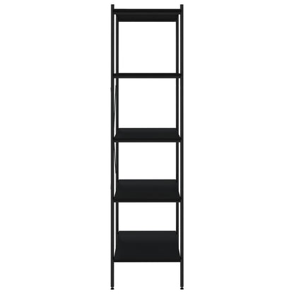 5-Tier Shelving Unit Black 80x40x163 cm