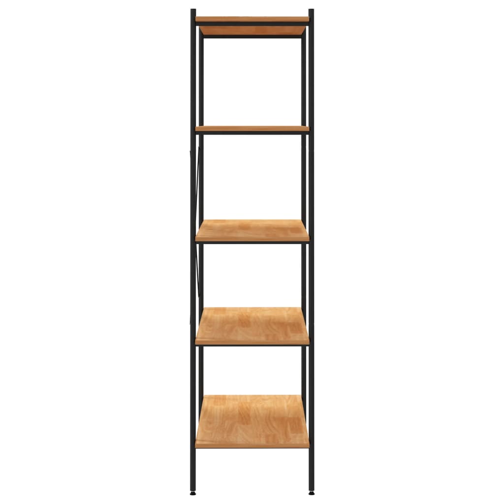 5-Tier Shelving Unit Black and Oak 80x40x163 cm