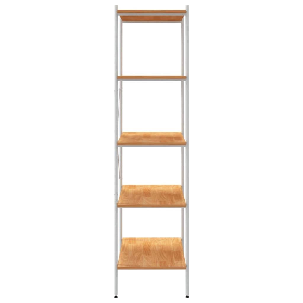 5-Tier Shelving Unit White and Oak 80x40x163 cm