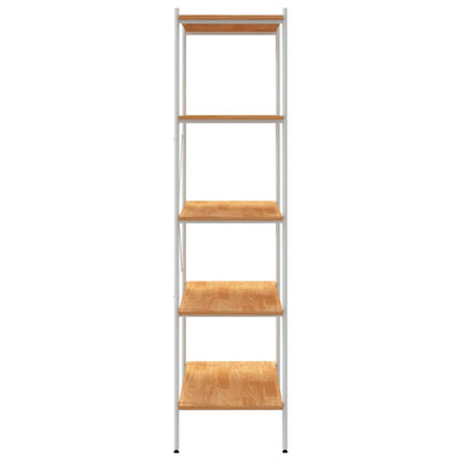 5-Tier Shelving Unit White and Oak 80x40x163 cm