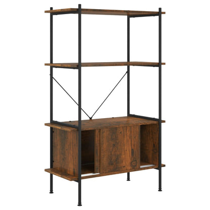 4-Tier Shelving Unit with Cabinet 80x40x130 cm Steel and Engineered Wood