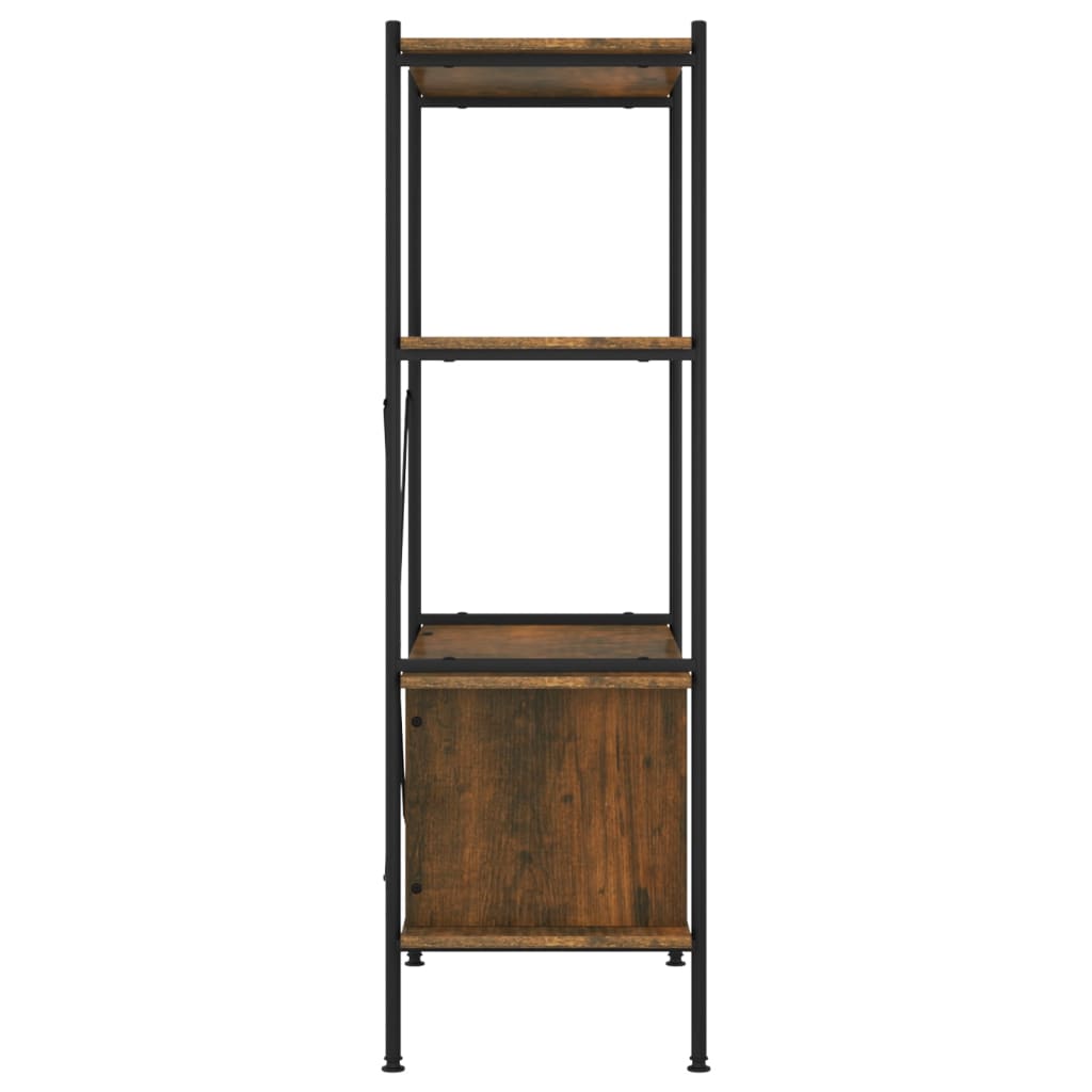 4-Tier Shelving Unit with Cabinet 80x40x130 cm Steel and Engineered Wood