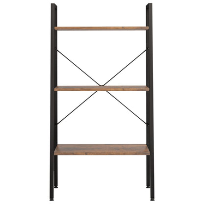 3-Tier Standing Shelf Dark Brown and Black 56x35x108 cm