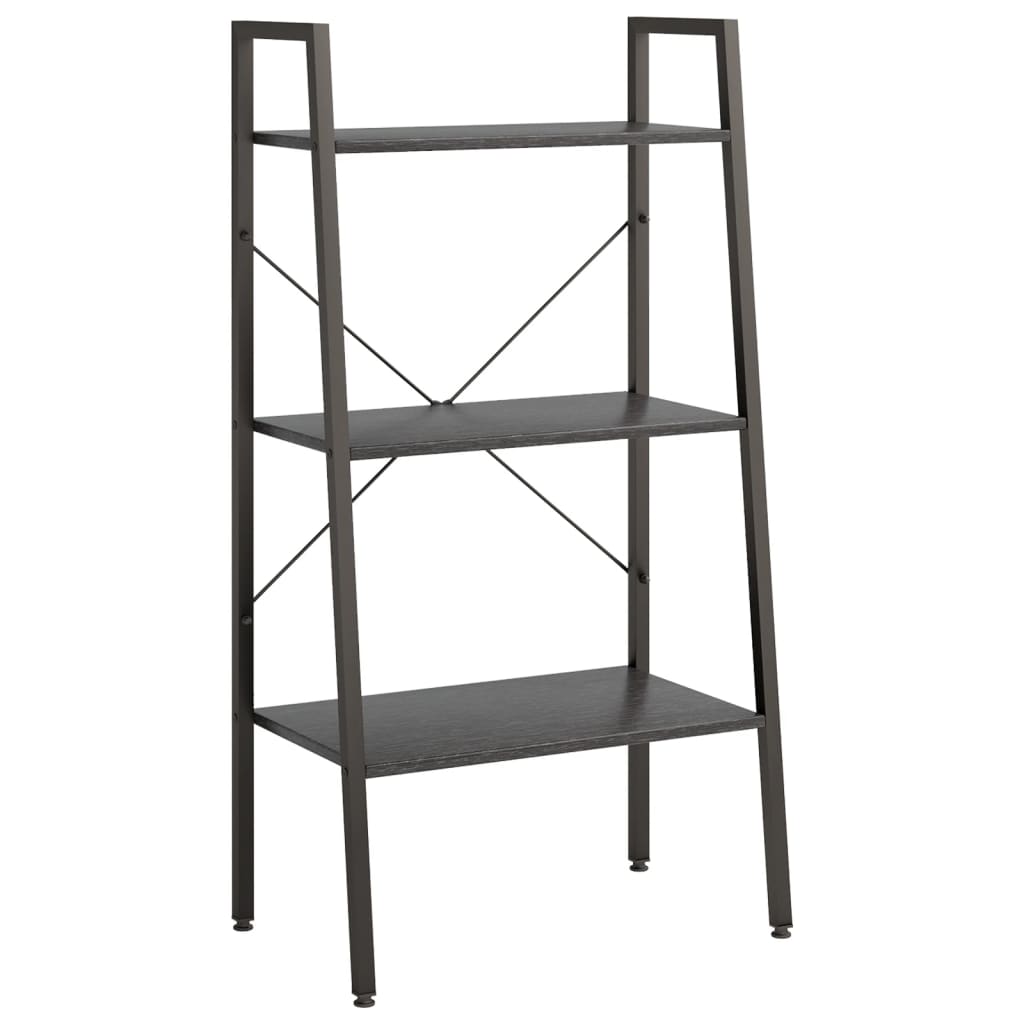 3-Tier Standing Shelf Black 56x35x108 cm