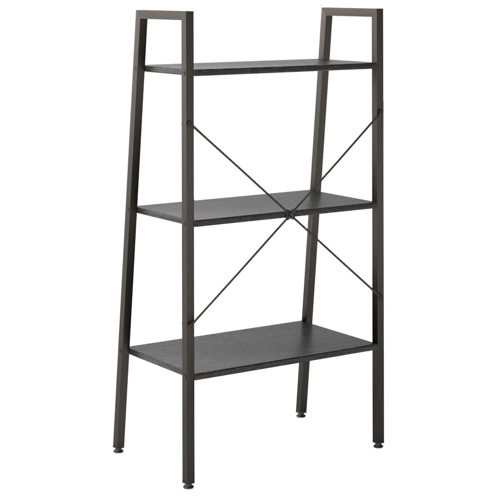 3-Tier Standing Shelf Black 56x35x108 cm