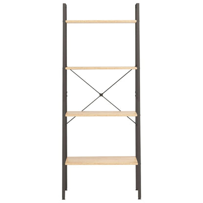 4-Tier Standing Shelf Light Brown and Black 56x35x140 cm