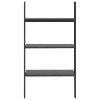 3-Tier Leaning Shelf Black 64x34x116 cm