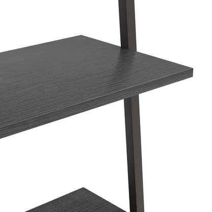 3-Tier Leaning Shelf Black 64x34x116 cm