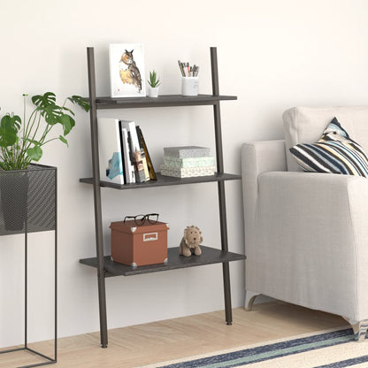 3-Tier Leaning Shelf Black 64x34x116 cm