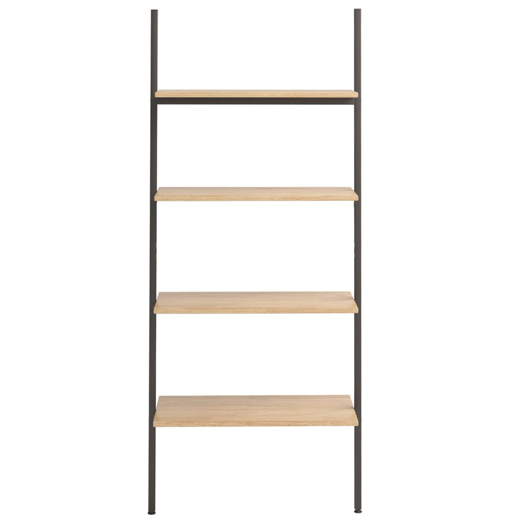 4-Tier Leaning Shelf Light Brown and Black 64x34x150.5 cm