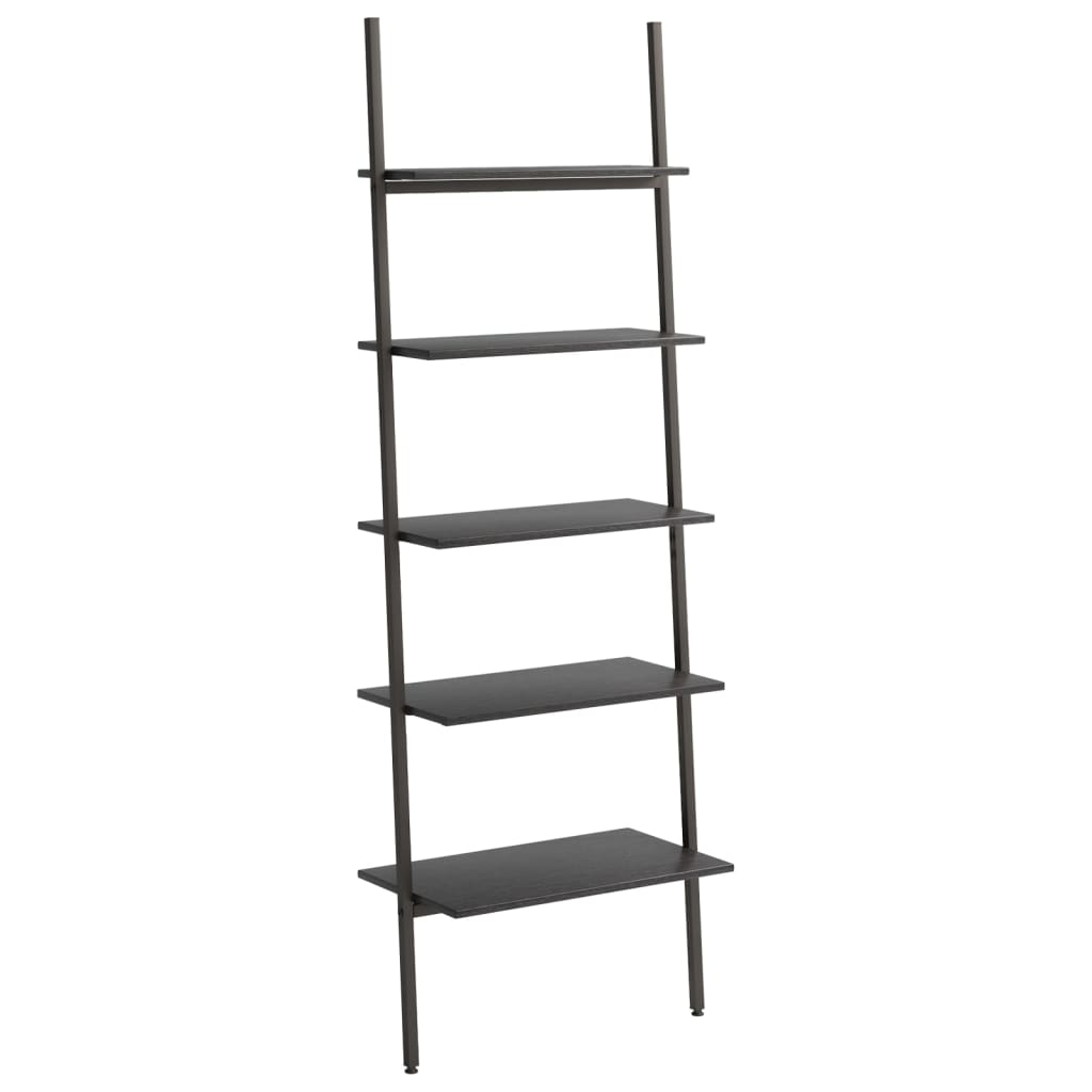 5-Tier Leaning Shelf Black 64x34x185.5 cm